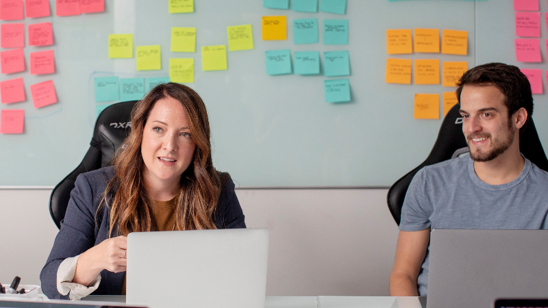 two people in an office
